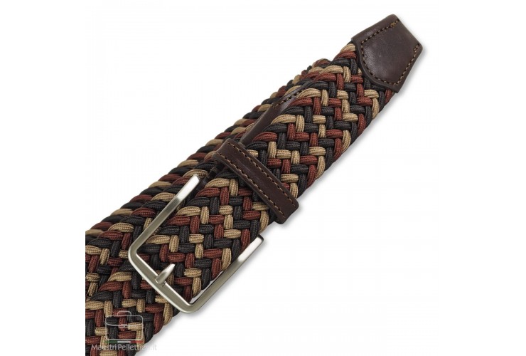 Braided stretch Belt elastic multicolor Brown for men Braided stretch Belt elastic multicolor Brown for men