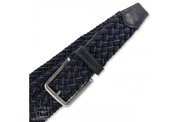 Braided stretch Belt elastic multicolor Blue for men Braided stretch Belt elastic multicolor Blue for men