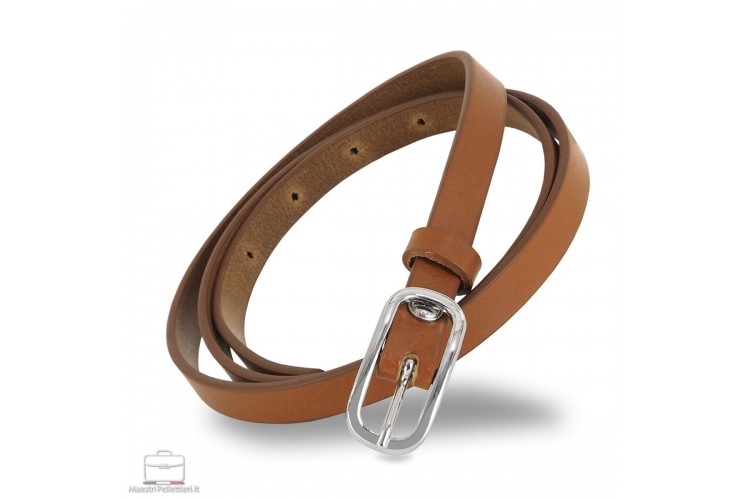 Damengürtel schmal 1.5cm, schnalle Jolie, leder Cognac Damengürtel schmal 1.5cm, schnalle Jolie, leder Cognac