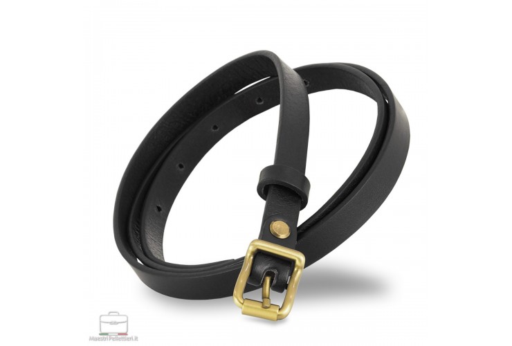 Damengürtel schmal 1.5cm, schnalle Carré, leder Schwarz Damengürtel schmal 1.5cm, schnalle Carré, leder Schwarz