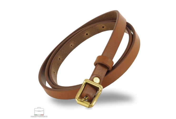 Damengürtel schmal 1.5cm, schnalle Carré, leder Cognac Damengürtel schmal 1.5cm, schnalle Carré, leder Cognac