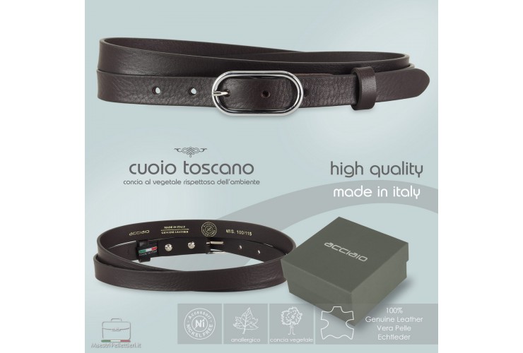 Damengürtel schmal 2 cm, schnalle Jolie, leder Braun Damengürtel schmal 2 cm, schnalle Jolie, leder Braun