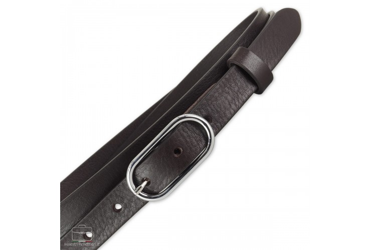 Damengürtel schmal 2 cm, schnalle Jolie, leder Braun Damengürtel schmal 2 cm, schnalle Jolie, leder Braun