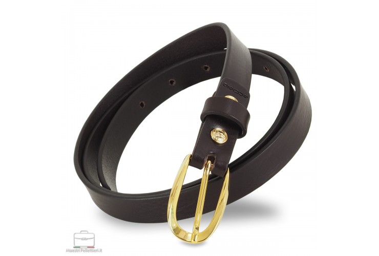 Damengürtel schmal aus Leder Braun Damengürtel schmal aus Leder Braun