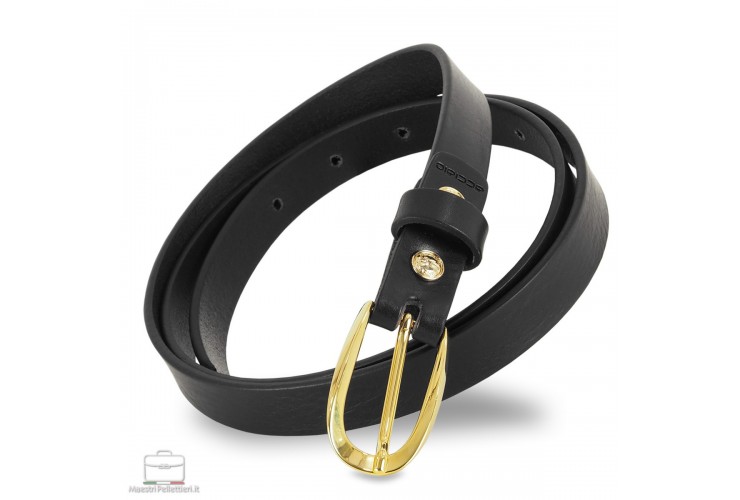 Women's thin belt in leather Black Women's thin belt in leather Black