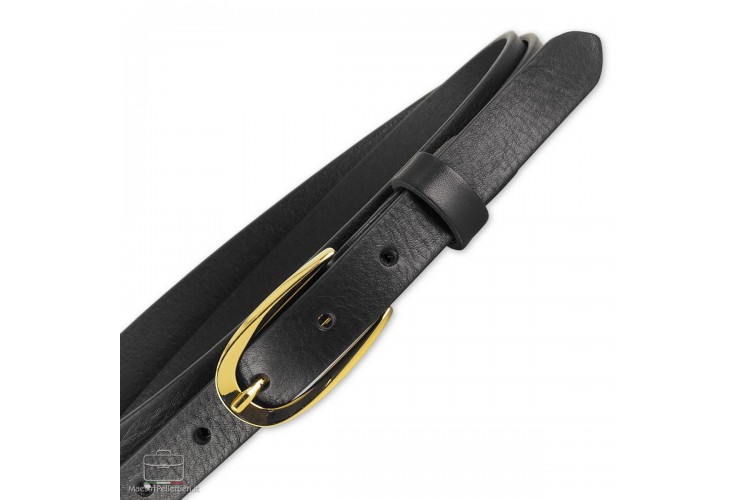 Women's thin belt in leather Black Women's thin belt in leather Black