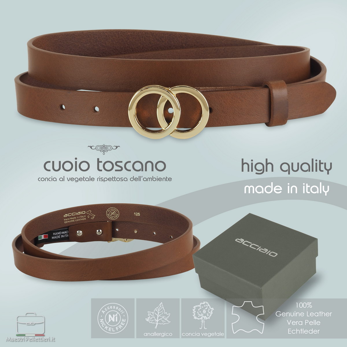Cinture Di Ecopelle Marroni In Saldo, Inverno 2025/2026 - Foto 10
