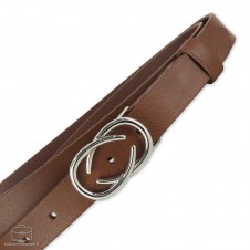 Women's thin belt, Infinity buckle, leather Brown/Chestnut Women's thin belt, Infinity buckle, leather Brown/Chestnut
