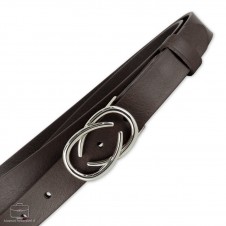 Women's thin belt, Infinity buckle, leather Brown Women's thin belt, Infinity buckle, leather Brown
