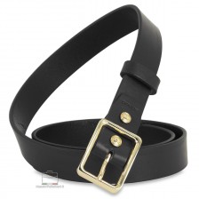 Damengürtel aus schwarzem leder mit goldener Schnalle Damengürtel aus schwarzem leder mit goldener Schnalle