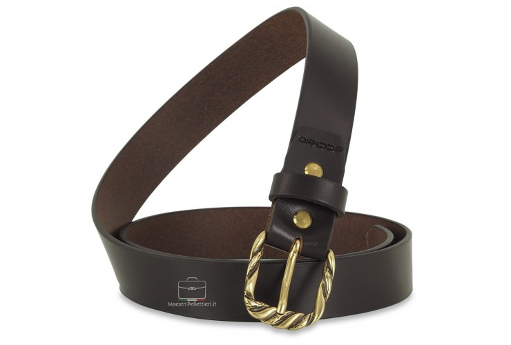 Woman's belt Brown smooth Leather with antique Brass Woman's belt Brown smooth Leather with antique Brass