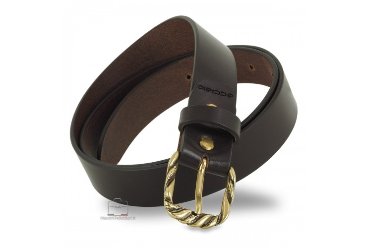 Woman's belt Brown smooth Leather with antique Brass Woman's belt Brown smooth Leather with antique Brass