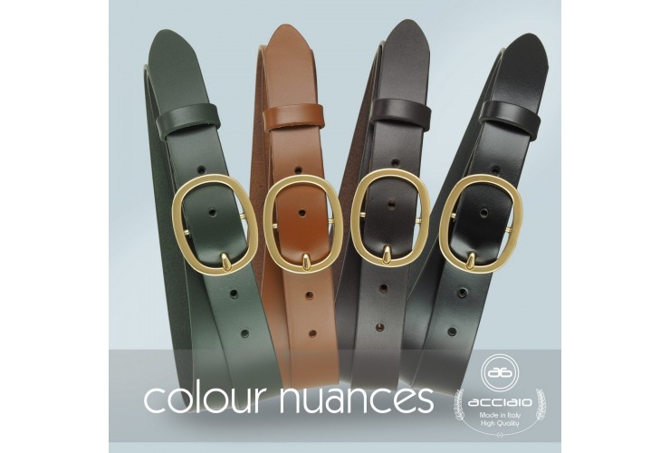 Woman's Brown belt in smooth Leather with gold buckle Woman's Brown belt in smooth Leather with gold buckle