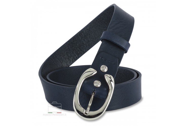 Cintura donna in pelle 3.5cm cuoio Blu fibbia Aries Palladio Cintura donna in pelle 3.5cm cuoio Blu fibbia Aries Palladio