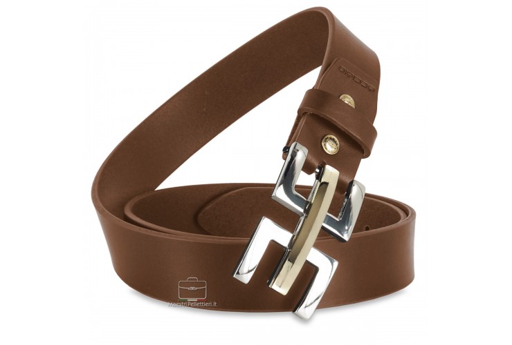 Woman Fashion belt Chestnut Leather with Echo buckle Woman Fashion belt Chestnut Leather with Echo buckle