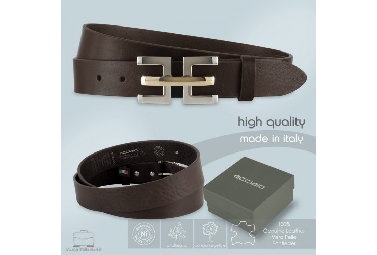 Woman Fashion belt Brown Leather with Echo buckle Woman Fashion belt Brown Leather with Echo buckle