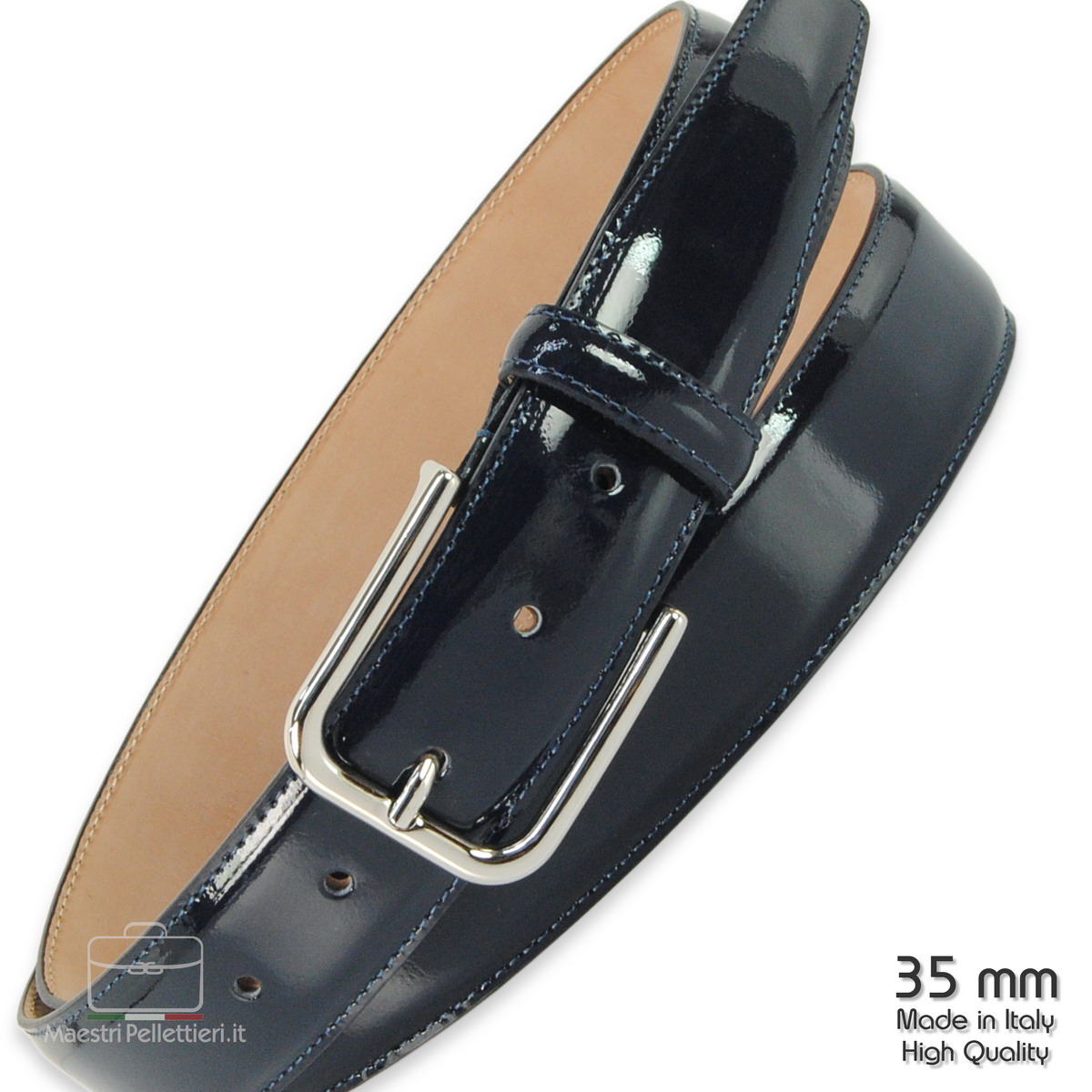 CINTURA UOMO IN VERNICE BLU - Principe Di Milano Shop - Foto 10