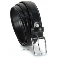 Elegant belt in slick leather for dresses and suits, 30mm Black