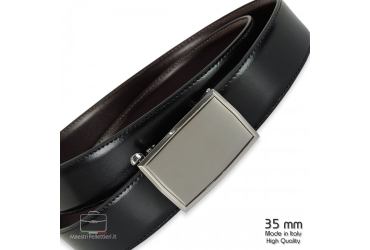 Cintura Cintura Da Uomo Fibbia Automatica Vera Pelle Senza Interstrato