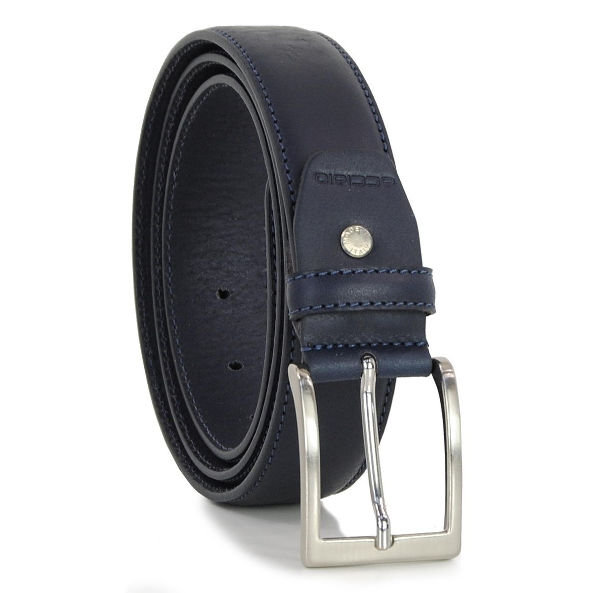 Cintura Uomo Vernice Blu Lucida