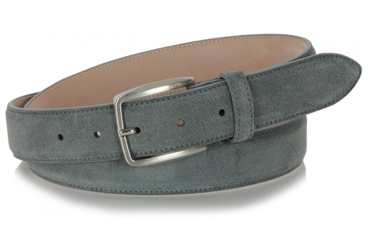 Belt genuine suede leather Gray