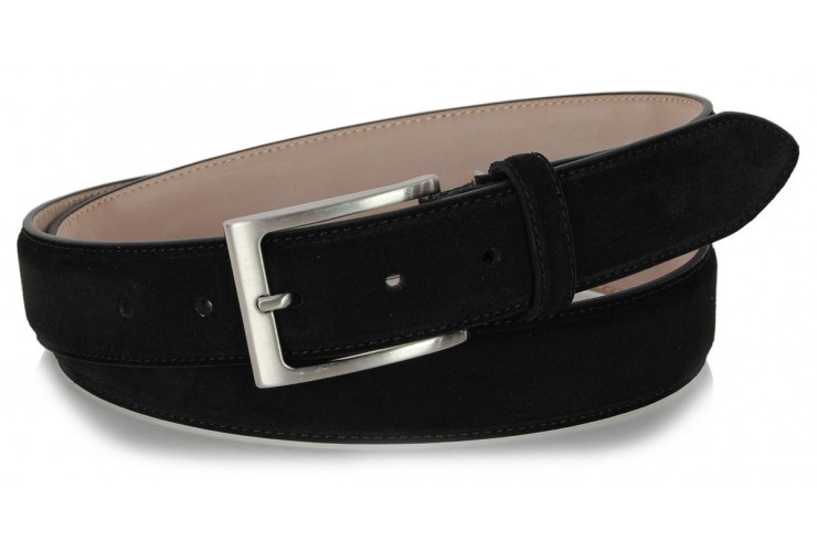 Belt genuine suede leather Black