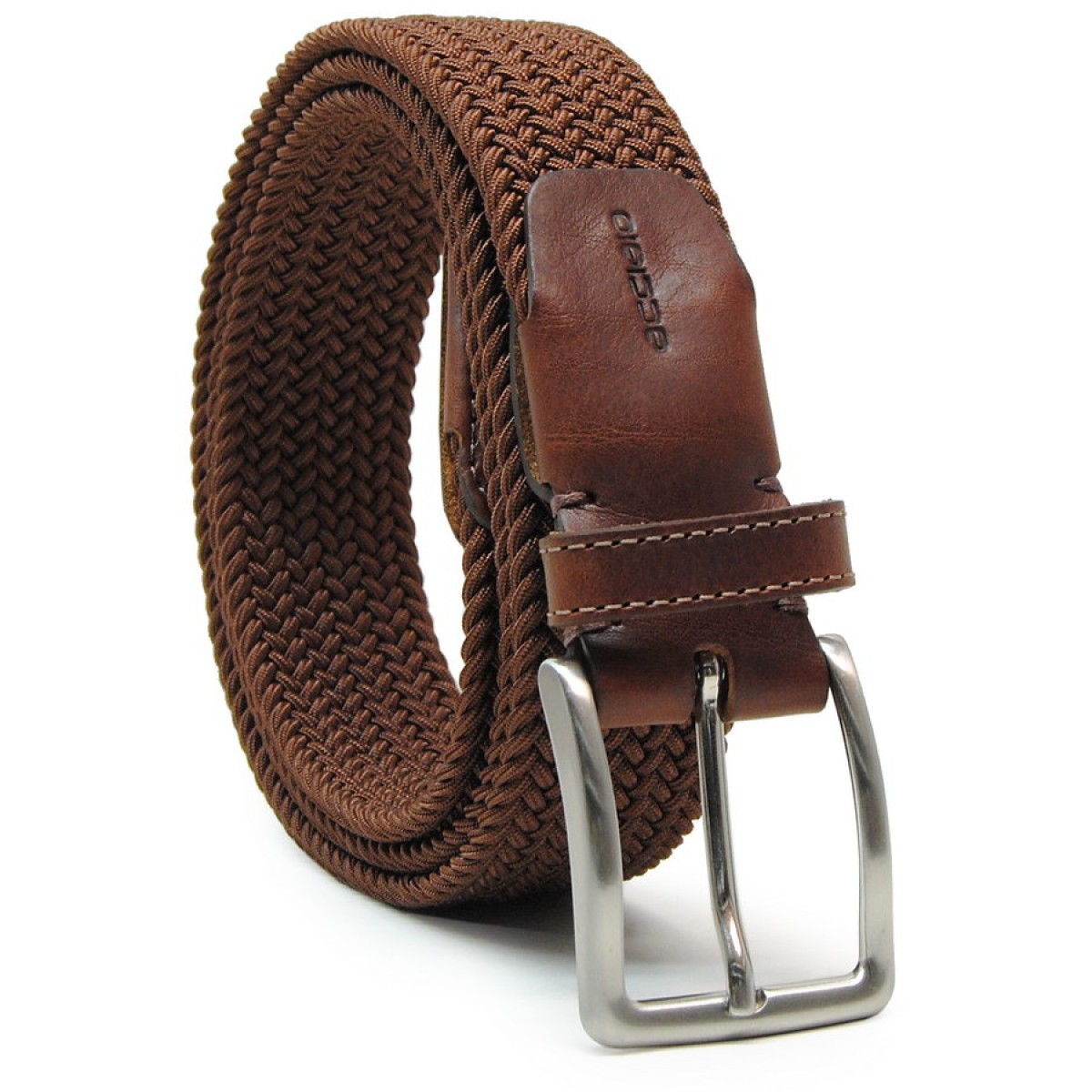 HASHIJI Cintura Elastica Intrecciata Unisex Con Fibbia In Metallo, Senza Fori, Regolabile, Per Golf, Jeans, Ufficio, Colore Beige, Taglia Unica