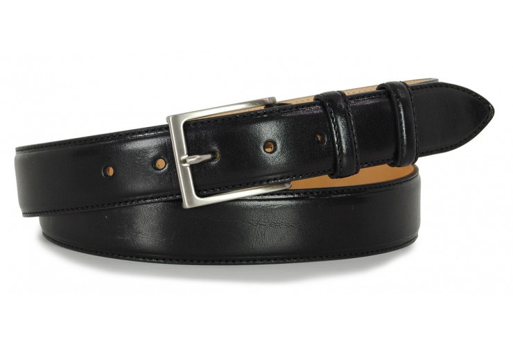 * ESAURITO * Cintura uomo classica elegante in cuoio toscano Nero + 1 fibbia extra