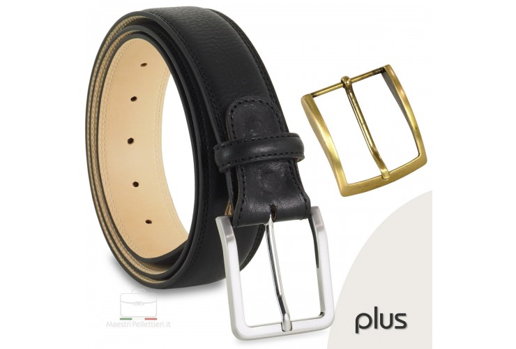 * ESAURITO * Cintura uomo in pelle Nera 4cm + 1 fibbia extra * ESAURITO * * ESAURITO * Cintura uomo in pelle Nera 4cm + 1 fibbia extra * ESAURITO *
