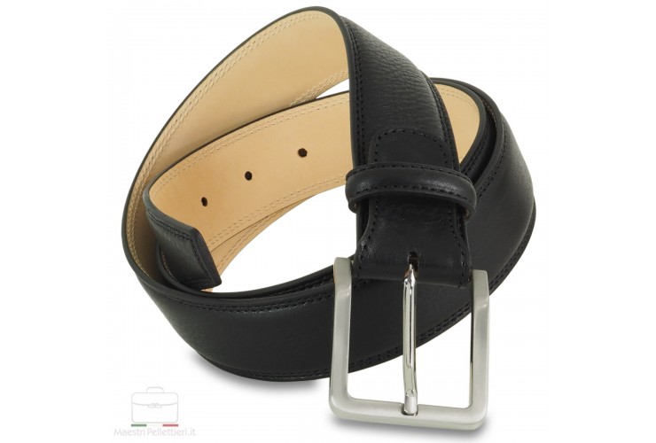 * ESAURITO * Cintura uomo in pelle Nera 4cm + 1 fibbia extra * ESAURITO * * ESAURITO * Cintura uomo in pelle Nera 4cm + 1 fibbia extra * ESAURITO *