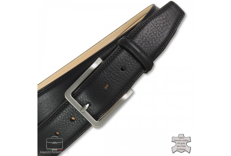 * ESAURITO * Cintura uomo in pelle Nera 4cm + 1 fibbia extra * ESAURITO * * ESAURITO * Cintura uomo in pelle Nera 4cm + 1 fibbia extra * ESAURITO *