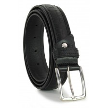 Braided leather belt, high 3.5 black