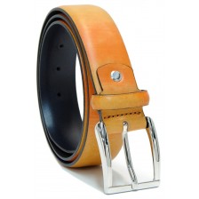 Leather belt fashion colorful painting Yellow and Orange