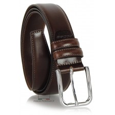 Man's belt in smooth leather Brown