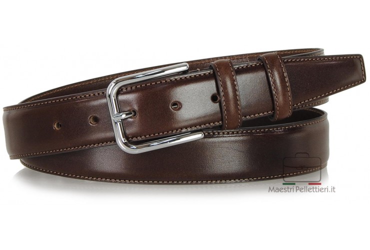 Man's belt in smooth leather Brown Man's belt in smooth leather Brown