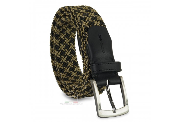 Cintura uomo intrecciata elastica Nero Army