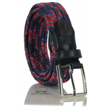 Braided stretch belt elastic multicolor Blu