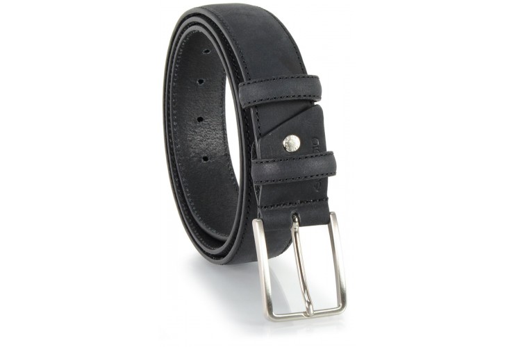 Nubuk leather belt, full grain calf nubuk Black