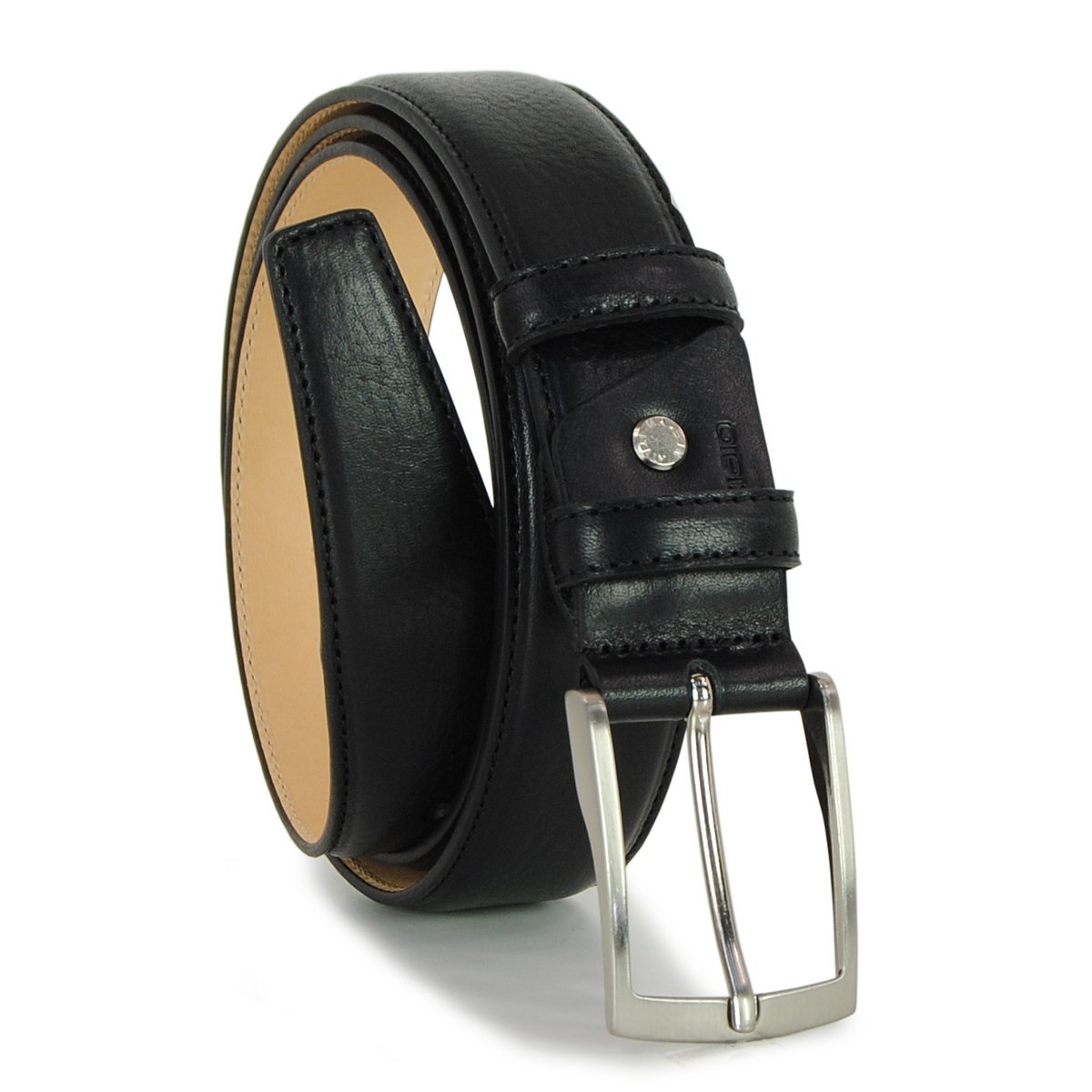 Albano Pelletterie Srl - Cintura Uomo Double Face In Pelle Ungaro Made In Italy C05 Nero Blu