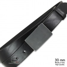 Fashion belt with plate buckle in leather Black