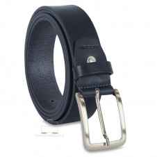 Belts in leather Black 3,5cm handcrafted in Italy | Acciaio
