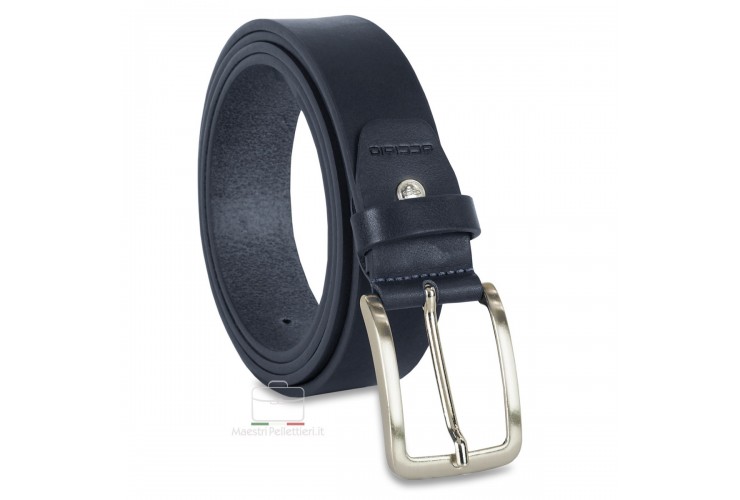 Cintura in Cuoio morbido 3,5cm Blu