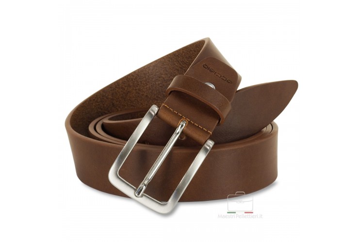 Belt in thick Leather 3,5cm Brown/Chestnut