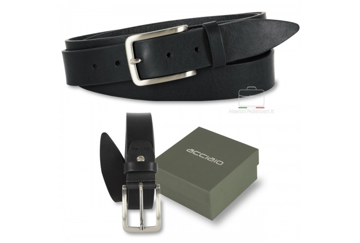 Belt in thick Leather 3,5cm Black extra large Belt in thick Leather 3,5cm Black extra large