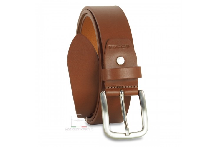 Belt in thick Leather 3,5cm Cognac/Brown