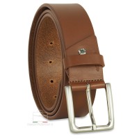 Belt in thick Leather 4cm Cognac/Brown
