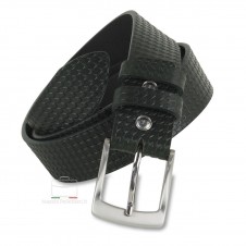 Modischer Gürtel im Pied de Poule-Design aus Grün leder und Quarz schnalle **inkl. geschenk**