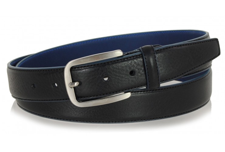 Men's Black belt inner and edge Blue sky contrasting Men's Black belt inner and edge Blue sky contrasting