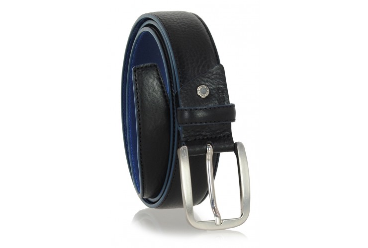 Men's Black belt inner and edge Blue sky contrasting Men's Black belt inner and edge Blue sky contrasting