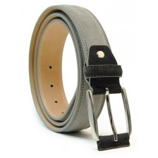 Belt in genuine suede leather Taupe and Brown
